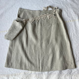 linen skirt w/ hip satchel in S