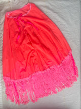 vintage Glamour Girl sheer cape w/ fringe