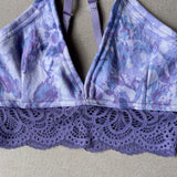 pale floral purple bralette in S